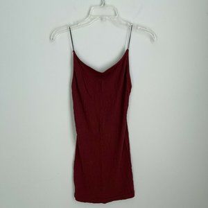 New Intimately Free People Wine Textured Skinny Strap Mini Slip